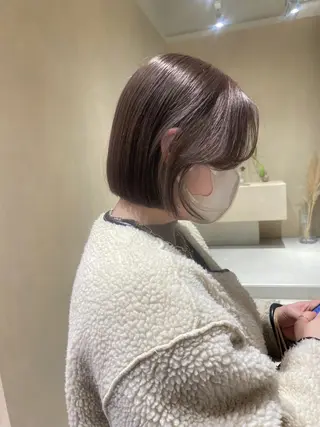 ショート カラー ボブ/ミニボブ 透明感カラーkadoのヘアスタイル