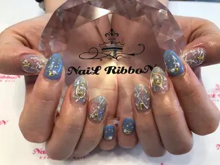 ネイル ネイルリボン 受付スタッフのネイルデザイン