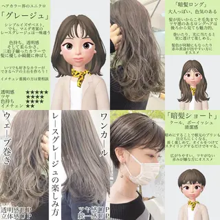 ショート カラー パーマ ヘアアレンジ メンズ キッズ ネイル マツエク・マツパ ハイトーンボブ 前田 表参道　グレージュのヘアスタイル