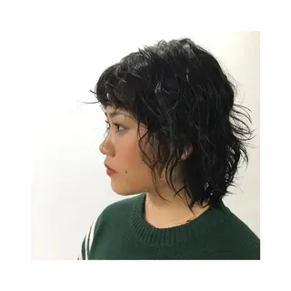 ショート パーマ 高山りな🌼 (メンズも可能です)のヘアスタイル