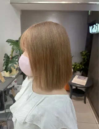 ミディアム 韓国×艶ハイトーンが ✨絶対可愛い✨七夏海のヘアスタイル