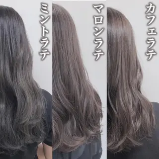 ミディアム カラー レイヤーカット 透明感カラーのヘアスタイル