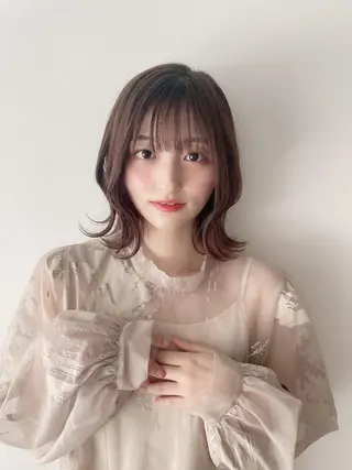 ミディアム カラー なりたいが叶う ながしまじゅんきのヘアスタイル