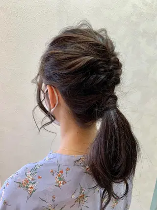 セミロング ヘアアレンジ 加藤 遥花のヘアスタイル