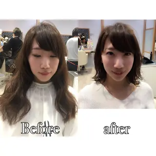 ミディアム カラー 中村 美穂のヘアスタイル
