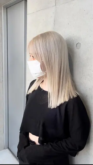 セミロング カラー 赤みゼロ/透明感 カラー🌿KANTAのヘアスタイル