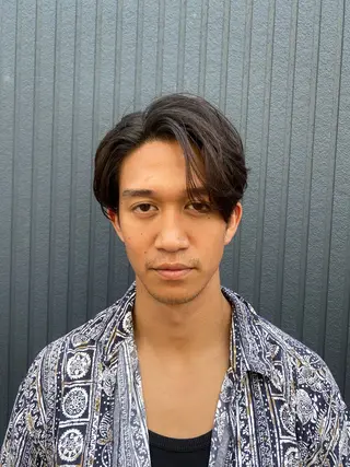 ショート メンズ 艶カラー、パーマ 祥一朗　WAWAのヘアスタイル