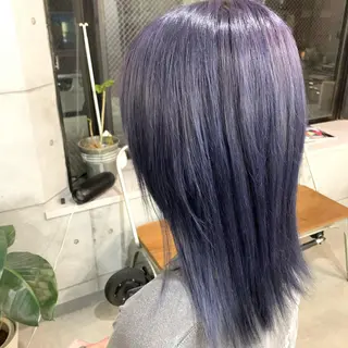 ミディアム カラー パーマ ヘアアレンジ メンズ キッズ ネイル マツエク・マツパ 切りっぱなしヘアボブ ミディアムヘアRYOのヘアスタイル