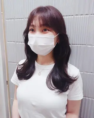 セミロング ヘアアレンジ 南 ちひろのヘアスタイル