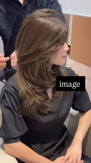 ロング RIN🎀レイヤー/ ボブ/オリーブカラーのヘアスタイル