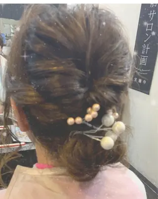 ロング ヘアアレンジ 中本 愛理のヘアスタイル