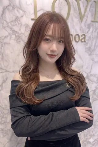 セミロング カラー 🍒しの🍒 カット/艶カラーのヘアスタイル