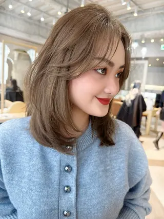 ミディアム カラー ヘアアレンジ ツヤ髪になりたい方へ 🩷柴田知亜希のヘアスタイル