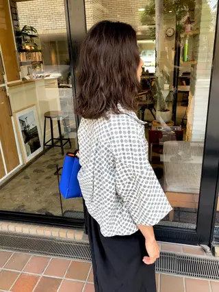 ミディアム パーマ くせっ毛カット タツヤのヘアスタイル