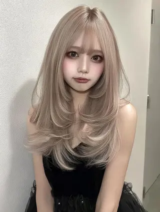 セミロング 福園 弘郁のヘアスタイル
