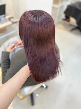 ミディアム カラー Lamp 柏 山口 か乃 ブリーチカラーのヘアスタイル