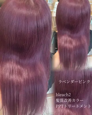 ロング カラー 肌に馴染むハイトーン /ミルクティーカラーのヘアスタイル
