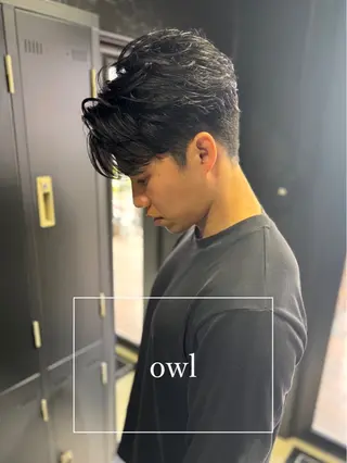 ショート パーマ メンズ メンズ専門 美容師✨ アメ村 堀江颯瑛のヘアスタイル