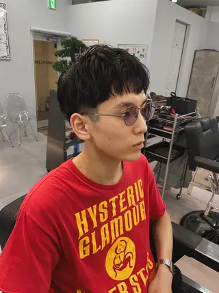 ショート カラー パーマ ヘアアレンジ メンズ フェードモデル限定 🔥高円寺Maiのヘアスタイル