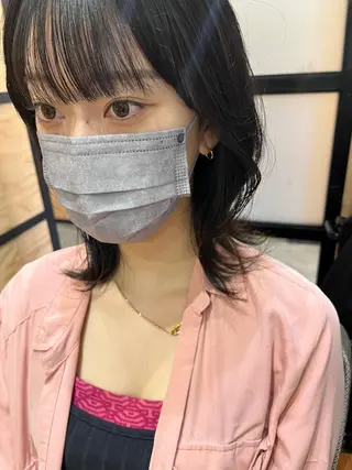 ミディアム カラー パーマ ヘアアレンジ メンズ キッズ ネイル マツエク・マツパ アイブロウ 久木原 ゆりのヘアスタイル