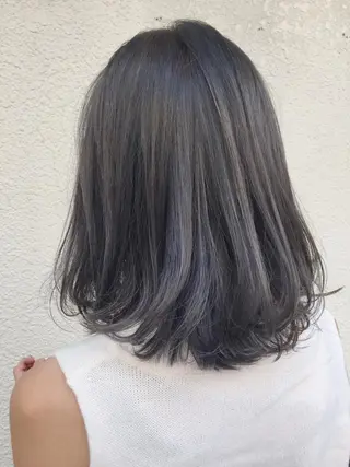 ミディアム カラー パーマ ヘアアレンジ 【白髪ぼかし 専門GBG】自由が丘のヘアスタイル