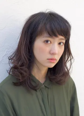 ミディアム パーマ 【白髪ぼかし 専門GBG】自由が丘のヘアスタイル