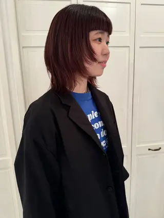 カラー ブリーチカラー🎀 韓国風/寺門美優のヘアスタイル
