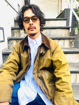 ミディアム カラー パーマ メンズ 高評価/パーマ平塚 章悟【tetsu】のヘアスタイル