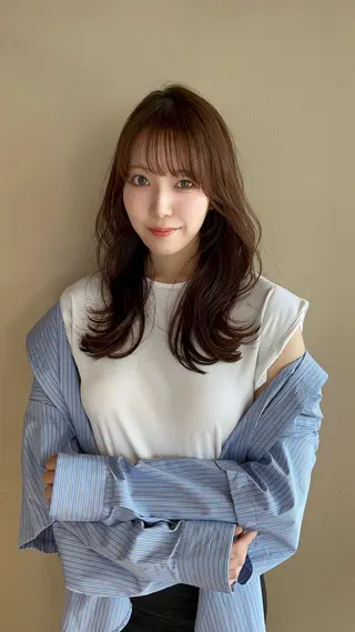 セミロング カラー レイヤーカット顔周り /アレンジ伊藤彪真のヘアスタイル