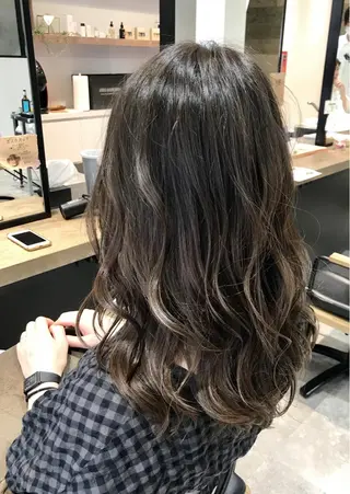 セミロング カラー ヘアアレンジ 似合わせレイヤー/ 美髪縮毛矯正/ミナエのヘアスタイル