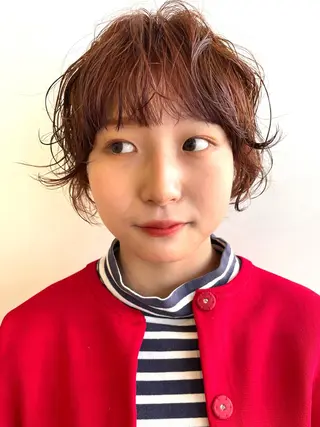 ショート カラー パーマ レイヤー／似合わせ TAKUYAのヘアスタイル