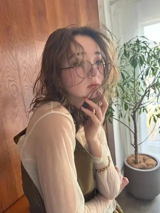 カラー ヘアアレンジ ミディアム パーマ ダメージレス◎東区/ 艶カラー💫/斉藤拓のヘアスタイル