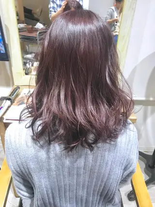 ミディアム カラー パーマ ヘアアレンジ 縮毛矯正/美髪 髪質改善/石田幸輔のヘアスタイル