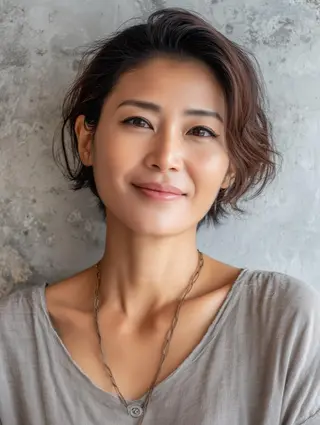 ショート ✨透明感カラー✨ ☘️くすみカラー☘️のヘアスタイル