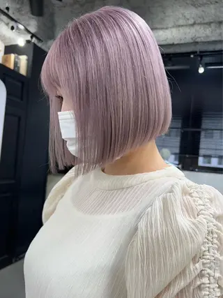 ショート ブリーチダブルカラー ハイライト/山本喜熙のヘアスタイル