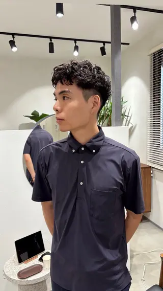 ショート パーマ メンズ ボブ/レイヤー /河内温太のヘアスタイル
