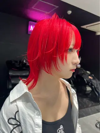 ミディアム カラー ヘアアレンジ 【🥀履歴修正🥀】 ハイトーン職人/拓真のヘアスタイル