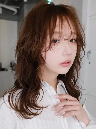 ロング レディース／メンズ パーマ特化／内山遥斗のヘアスタイル