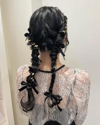 ロング ヘアアレンジ サソウ ユリエ🥥のヘアスタイル