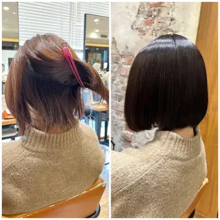 ショート カラー パーマ 美髪ヘッドスパ🫧 西山紗奈江💆‍♀️のヘアスタイル