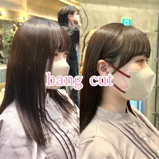 セミロング 縮毛矯正・似合わせ タナカ レイヤのヘアスタイル