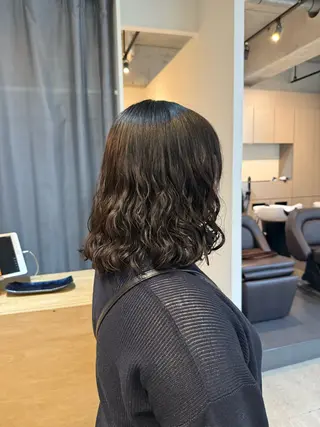 ミディアム 🌿朝5分でお洒落 パーマスタイル🌿のヘアスタイル