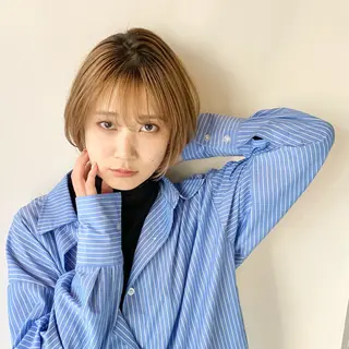 ショート カラー パーマ ヘアアレンジ 徳永 大樹のヘアスタイル
