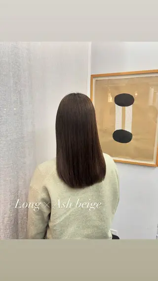 ロング カラー 【ヤマザキアヤメ】 艶カラー/縮毛矯正のヘアスタイル