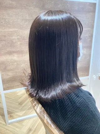 セミロング カラー 髪質改善/艶カラー 縮毛矯正/みほのヘアスタイル
