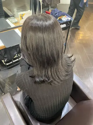 セミロング カラー ヘアアレンジ 🍒ᩚ名駅/艶髪 縮毛矯正/あゆ🍒ᩚのヘアスタイル