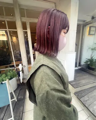 ミディアム カラー 🙃 透明感カラー/ボブのヘアスタイル