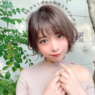 ショート カラー パーマ 大人かわいい💍🤍 ボブ/ショートボブのヘアスタイル