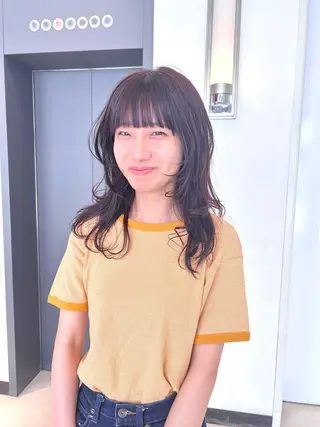 セミロング フルガキ ハルカ天神美容室のヘアスタイル
