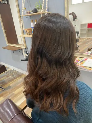 ロング カラー パーマ ヘアアレンジ 似合わせhair🌼 misakiのヘアスタイル